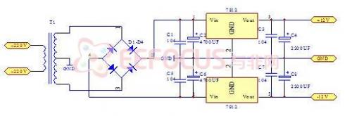 圖3.3-1  5V開(kāi)關(guān)電源穩(wěn)壓器電路